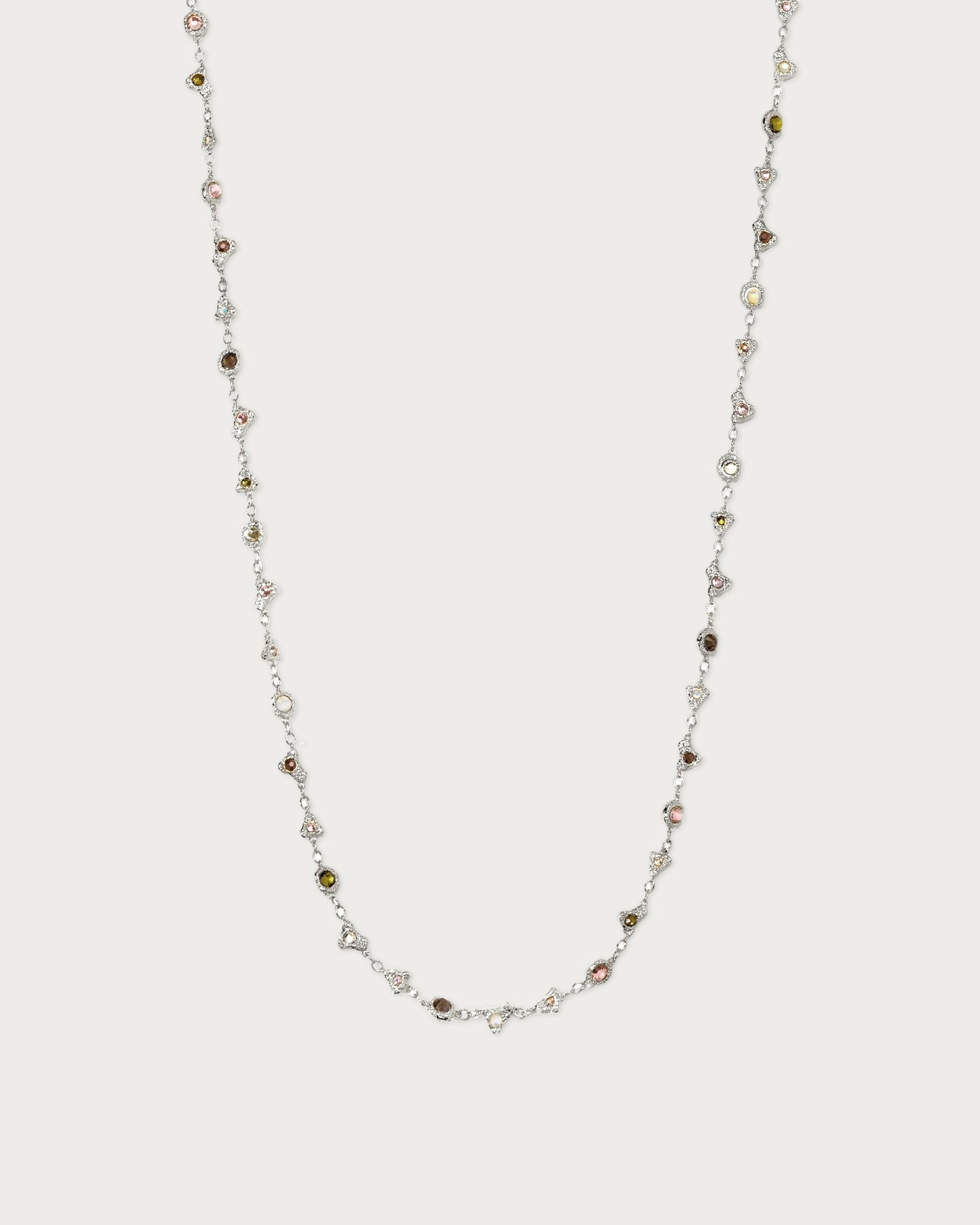 Prism Crystal Long Chain In Silver