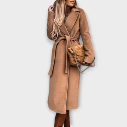 Eliza - Stylish Long Coat with Bow