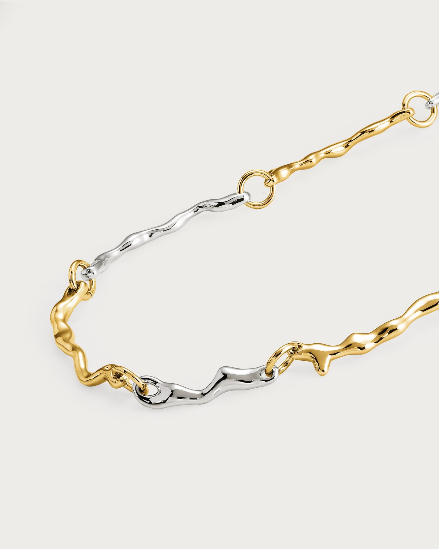 Mixed Metal Molten Necklace