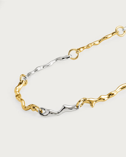 Mixed Metal Molten Necklace