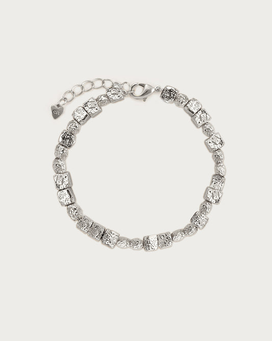 Textured Square Bracelet in Silver