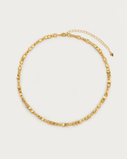 Textured Square Necklace in Silver