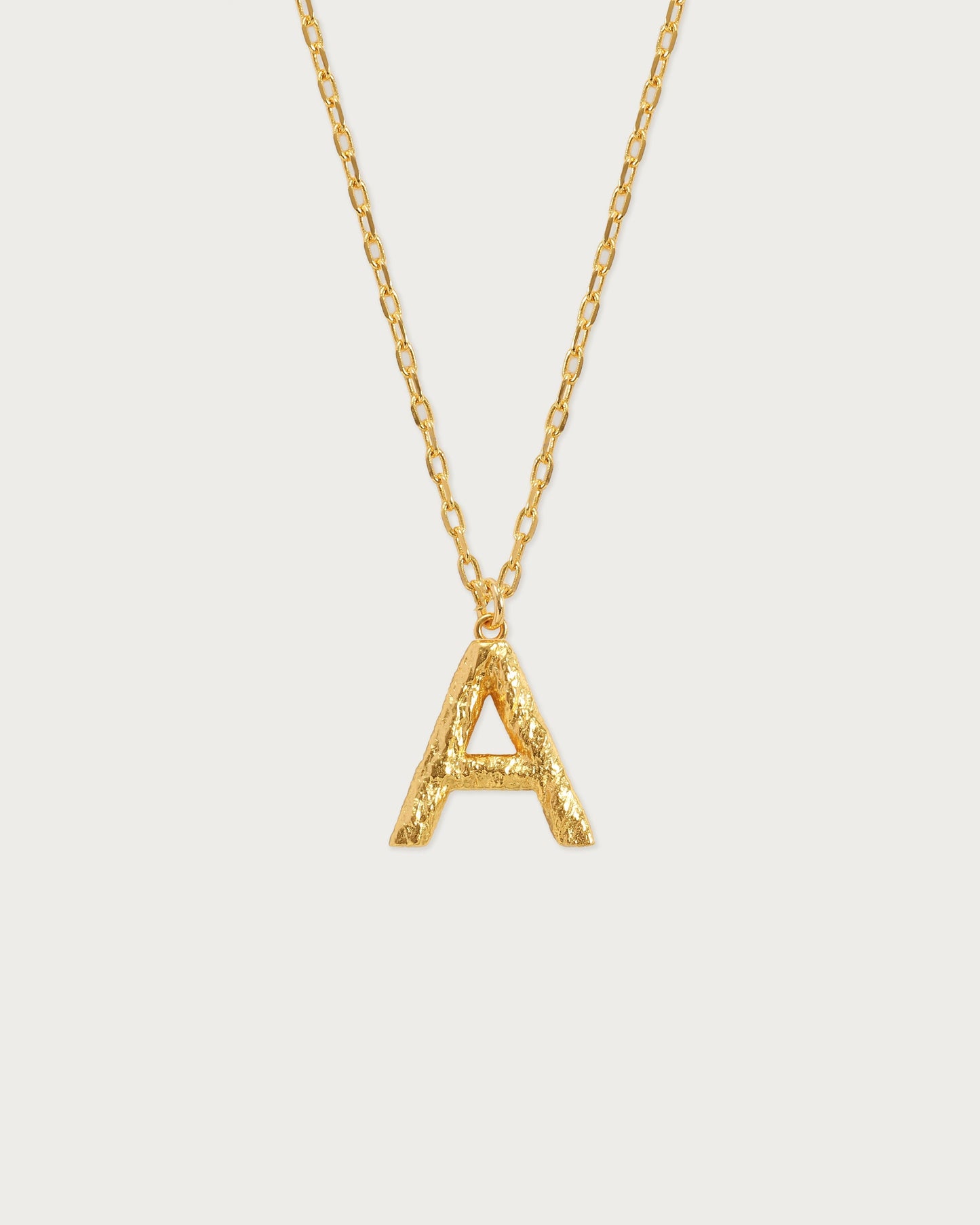 Textured Initial Letter Necklace