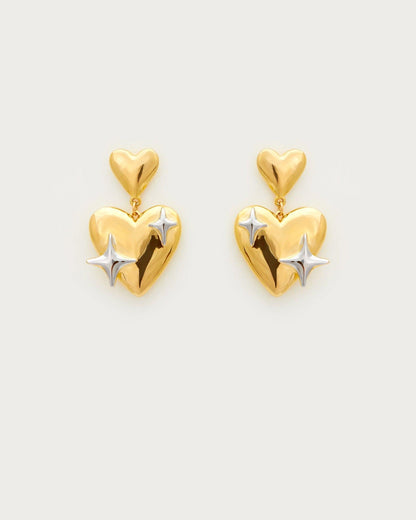Galaxy in Heart Earrings
