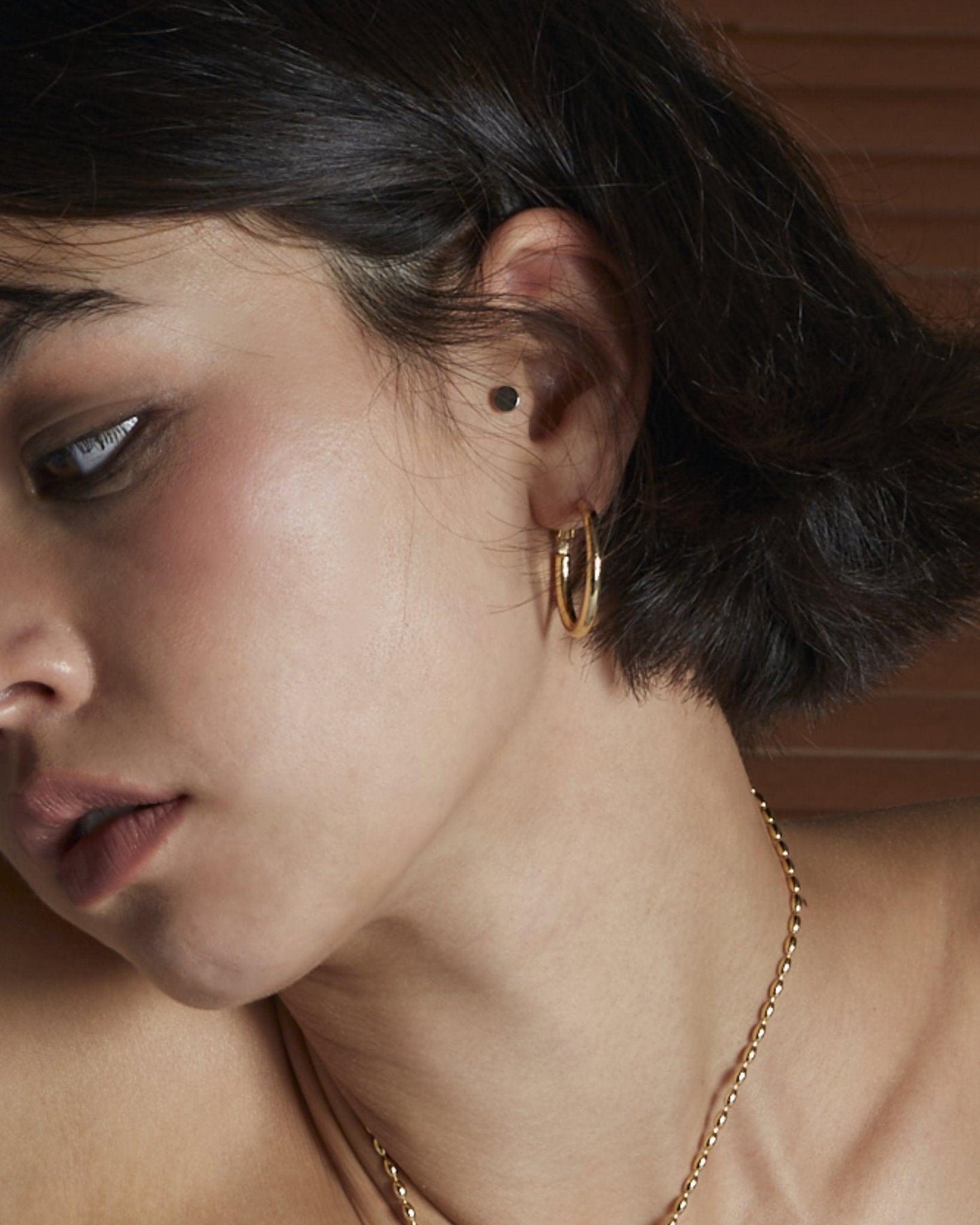 Gold 30mm Endless Hoop Earrings