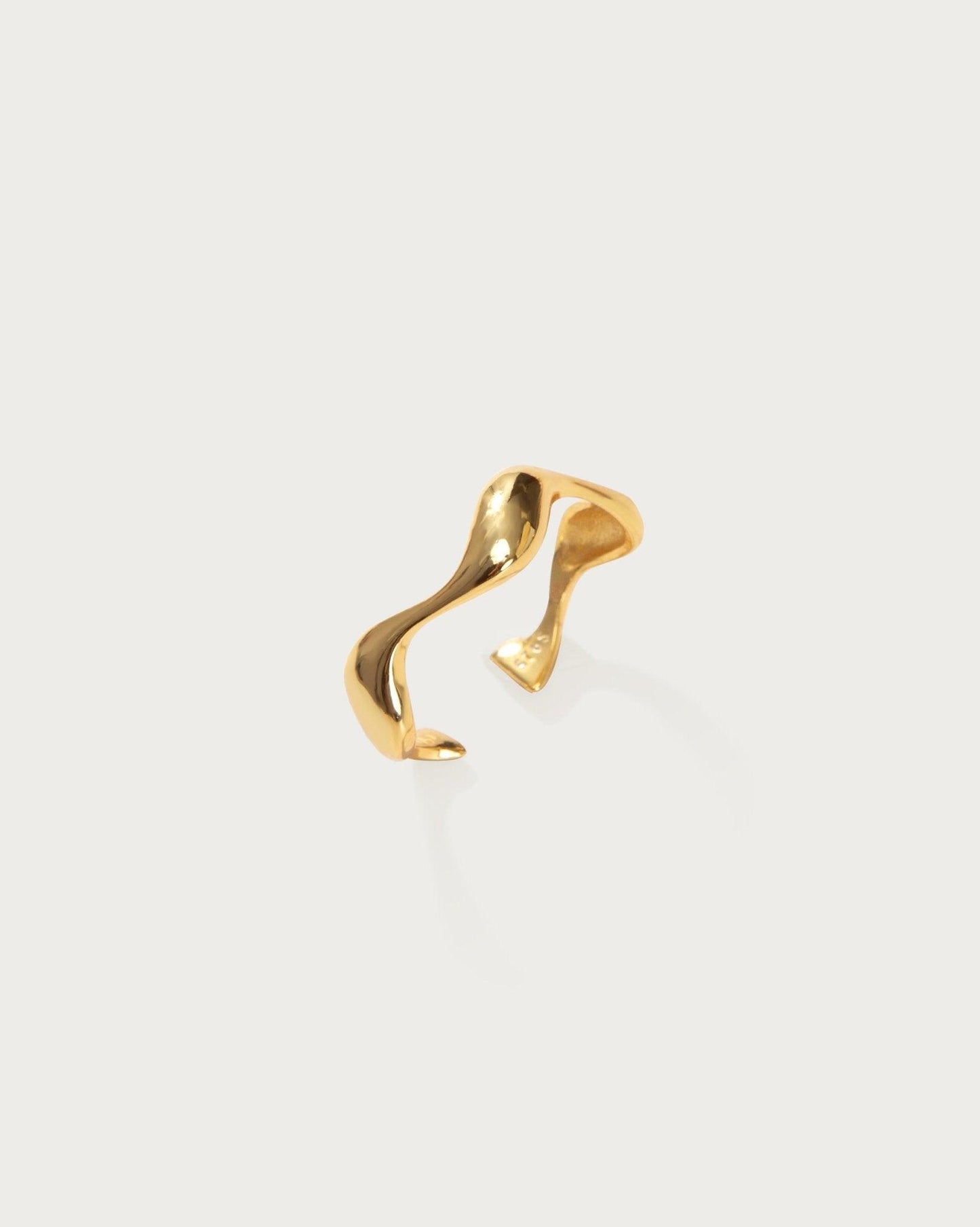 Silver Wave Ear Cuff