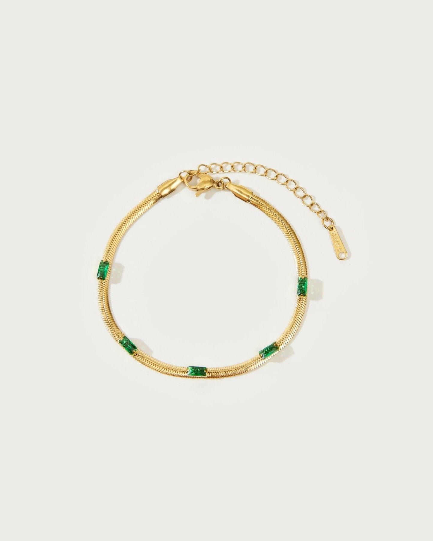 Green Herringbone Bracelet
