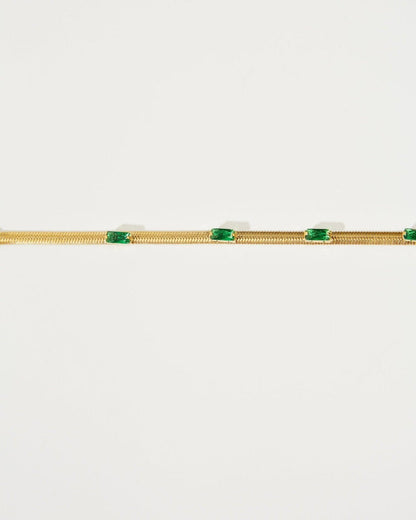 Green Herringbone Bracelet