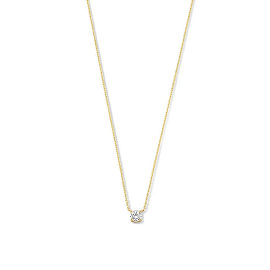 Cléa Moissanite Stone Necklace | 14k Gold