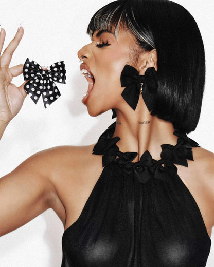 Black Bow Earrings