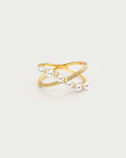 Infinity Crossover Pearl Ring