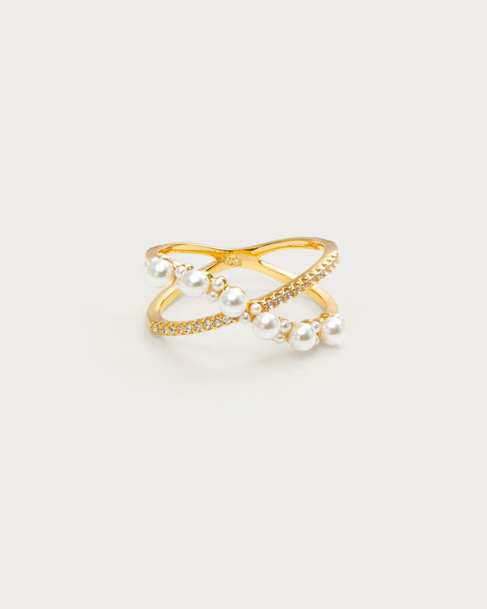 Infinity Crossover Pearl Ring