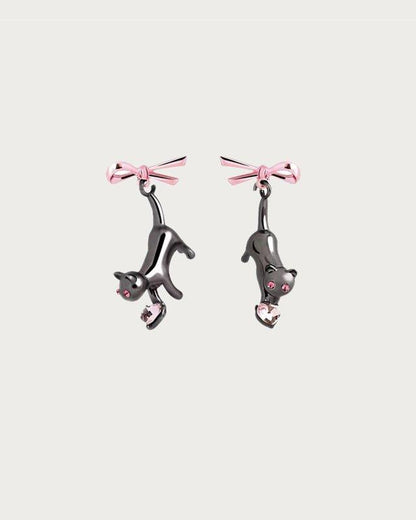 Kitty Pink Bow Earrings