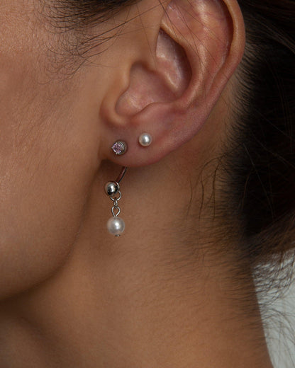 Single Pearl Flat Back Helix Earring