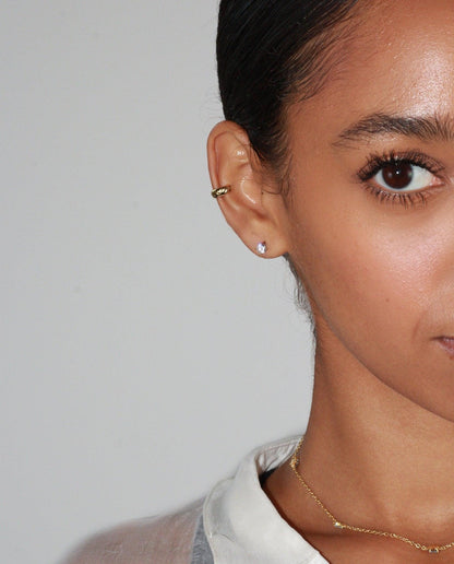 Single Shining Flat Back Helix Earring
